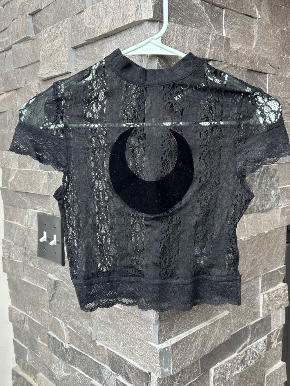 Killstar Moon Rays Lace Crescent Crop Top